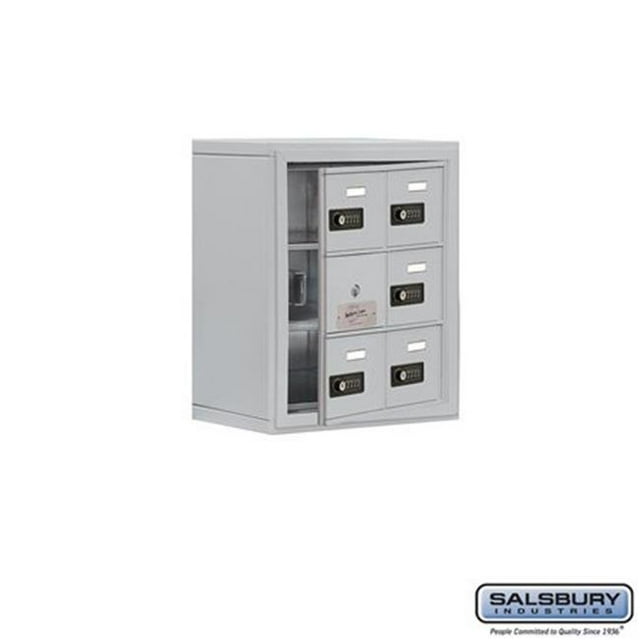 Salsbury 19138-06ASC 17.5 x 20 x 9.25 in. Cell Phone Storage Locker with Front Access Panel - Surface Mounted, Resettable Combination Locks - Aluminum