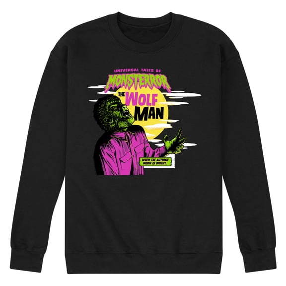 Classic Monsters - Universal Tales of Monsterror - The Wolf Man - When the Autumn Moon is Bright - Men's Crew Neck Fleece Pullover