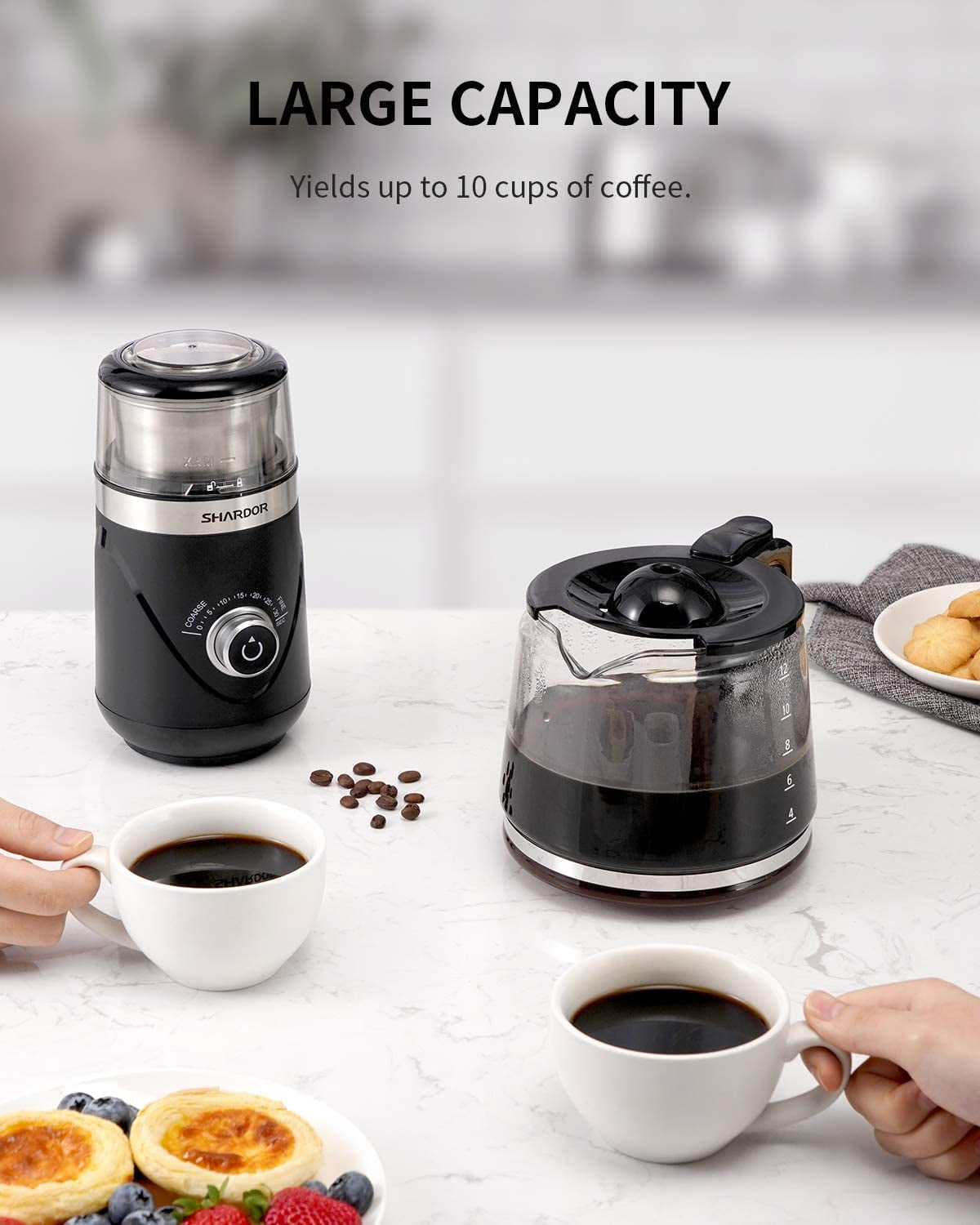 SHARDOR Coffee Grinder Electric, Coffee Bean Grinder Electric, Herb  Grinder, Nut Grain Grinder with 1 Removable Stainless Steel Bowl, Black