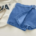 thumbnail image 4 of Fgnfyis Stylish Girls Denim Skort Casual Summer Outfit Comfortable Stretchy Soft Breathable Loose Fit Toddler to Kids Blue 4-5 Years, 4 of 9