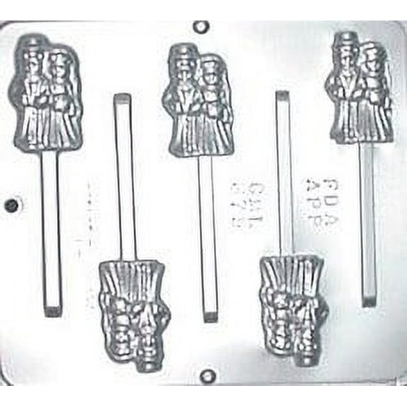 679 Bride & Groom Pops Lollipop Chocolate Candy Mold