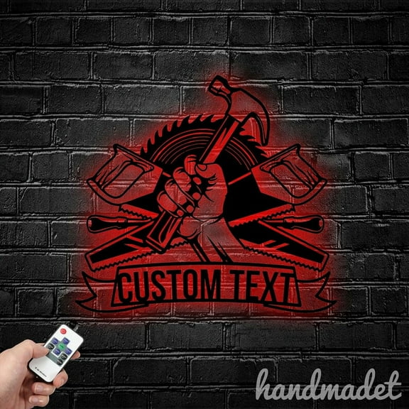 Handmadetneonsign Carpenter Metal Wall Art Light, Carpenter Metal Sign Wall Decor, Carpenter Metal Decor