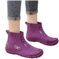 thumbnail image 5 of Caywon Women's Ankle Rain Boots Waterproof PVC Round Toe Slip On Short Booties Thick Sole Non Slip Garden Shoes Outdoor Wet Weather Casual Daily Botines Mujer, 5 of 8