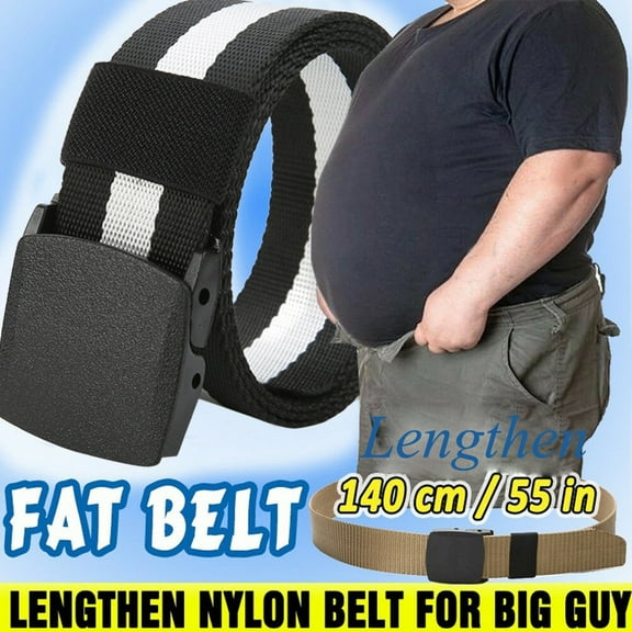 Mens Long Canvas Nylon Waist Web Belt Metal Free Security Check