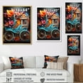 thumbnail image 4 of Designart "Retro Pop Art Cart" Old American Cart Floater Framed Wall Art Living Room, 4 of 5
