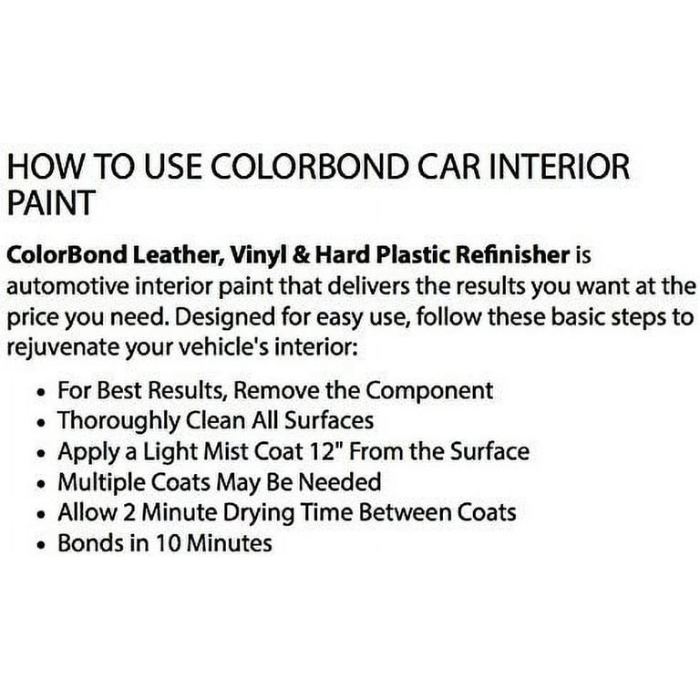  ColorBond (119) Ford Black LVP Leather, Vinyl & Hard Plastic  Refinisher Spray Paint - 12 oz., (Packaging May Vary) : Patio, Lawn & Garden