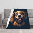 thumbnail image 2 of Cozy Durable Flannel Blanket - Soft Warm Design for Sofa Travel Bed & Chair - Perfect for Snuggling with Cartoon Dog Pattern, 2 of 7