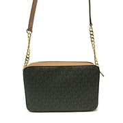 Michael Kors Women's Jet Set East West Crossbody Handbag Saffiano, Brown Gold, Large