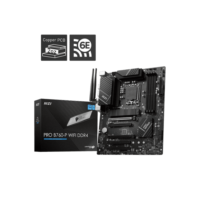MSI Pro Carte Mère de Bureau de Jeu - Jeu de Puces Intel B760 - Socket LGA-1700 - ATX (prob760-pwifiddr4)