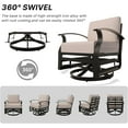 thumbnail image 6 of Gotland 8 Seats Outdoor Metal Patio Furniture Set with 2 Swivel Rocking Chairs&55,000 BTU Gas Fire Pit Table w/Glass Wind Guard Patio Conversation Sectional Sofa Sets-Sand, 6 of 8