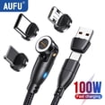 thumbnail image 2 of AUFU-Cable magnético USB tipo C de 100W, Cable Micro tipo C de carga rápida 5A para IPhone, Samsung, Xiaomi, Cable de cargador magnético USBC, 2 of 5