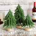 thumbnail image 3 of Dsscvnef Tabletop Mini Christmas Trees Christmas Trees Mixed Size Miniature Decorative Trees With Wood Base Crafts Trees for Christmas Decorations Home Kitchen Third Christmas Ornament Hang Loose Orna, 3 of 3