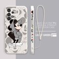 thumbnail image 3 of Disney Mickey Minnie Mouse Phone Case For Samsung A73 A53 A33 A52 A32 A71 A51 A21S A03S A50 A30 5G Liquid Left Rope Funda, 3 of 5