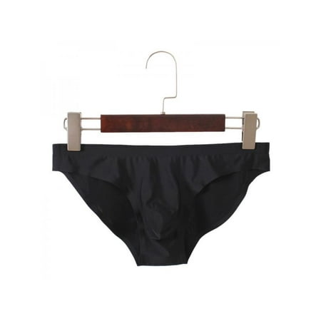MarinaVida Men's Ice Silk Elastic Seamless Underpants Ultra-Thin Breathable Briefs