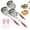 3pcs, variant on Heavy Duty Stainless Steel Skimmer with Wooden Handle, Slotted Spider Strainer for Deep Frying Oil Draining Pasta Dumplings, Heat Resistant Large Ladle