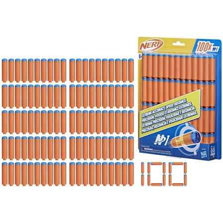 Nerf N Series N1 Darts, Includes 100 Darts, Compatible Only with Nerf N Series Blasters, Outdoor Games, Ages 8  ( Exclusive)