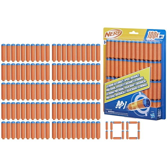 Nerf N Series N1 Darts, Includes 100 Darts, Compatible Only with Nerf N Series Blasters, Outdoor Games, Ages 8  ( Exclusive)