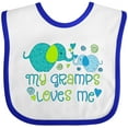 thumbnail image 3 of Inktastic My Gramps Loves Me Cute Elephants Boys or Girls Baby Bib, 3 of 4
