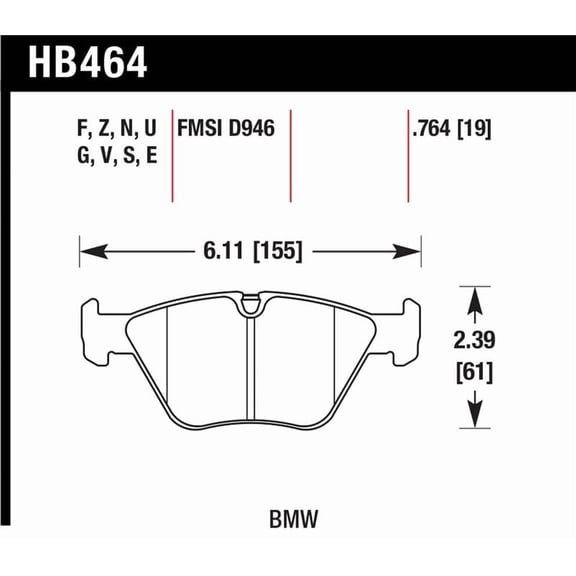 Hawk 2001-2006 BMW 330Ci HPS 5.0 Front Brake Pads