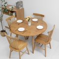 thumbnail image 4 of AMERTEER Nappe Ronde Imperméable Couverture de Table de Ferme Texture Bois/tissée Protection de Table pour la Maison, 4 of 7