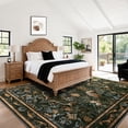 thumbnail image 3 of SORONO KATE 6'x9' Floral Bird Area Rugs for Living Room, Machine Washable Oriental Vintage Distressed Non Slip Soft Indoor Area Carpet, Forset Ink, 3 of 7