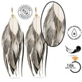 thumbnail image 5 of VANGANIA Aretes largos mujer de plumas joyería fina ideal en regalos para mujer, 5 of 5