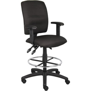 Nicer Chaise de Dessin en Tissu Multifonction pour Intérieur - Accoudoirs Réglables - Noir