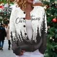 thumbnail image 1 of Chandails d'Hiver Grande Taille pour Femmes Mode Décontractée Imprimé de Noël Cardigan Veste Gris TG, 1 of 5