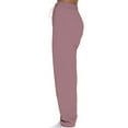 thumbnail image 4 of MAWCLOS Women Jogger Sets Long Sleeve Tracksuit Set Solid Color Two Piece Outfit Breathable Sports V Neck Sweatsuits Purple Pink XL, 4 of 5