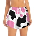 thumbnail image 4 of Lsque Cow Spots Printed Women's Running Shorts with Liner Pockets,Elastic Quick Dry Workout Athletic Gym Yoga Shorts,Womens High Waist Shorts-XX-Large, 4 of 9