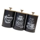 thumbnail image 2 of Juego de 3 botes de café herméticos para cocina y despensa. Tarros decorativos de metal con tapa de bambú. Ideales para almacenar alimentos en la ofic, 2 of 9