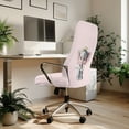 thumbnail image 3 of SCRAWLGOD Elephant Daisy Pink Comfortable Office Chair Covers Washable Stain Resistant Chair Covers for Office Desk Chairs Removable Anti-Dust Desk Chair Slipcovers, S, 3 of 7