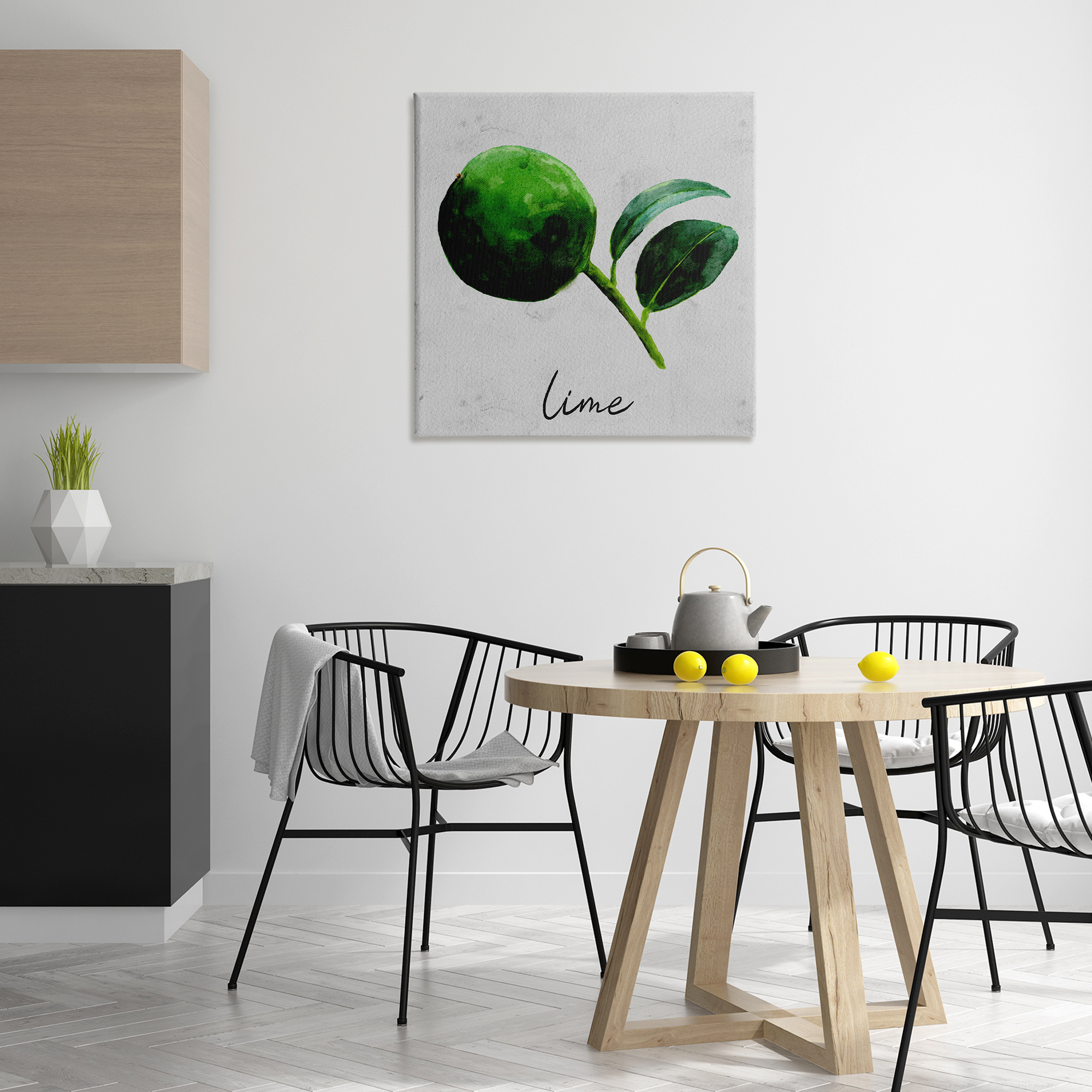 Stupell Industries Kitchen Lime with Leaf Food & Beverage Painting Wrapped Canvas Art Print Wall Art, 30 x 30