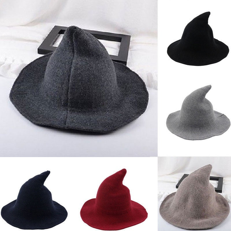 US STOCK Wool Halloween Witch Hat Modern Witch Hat Made From High Quality Sheep 