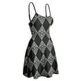 thumbnail image 4 of Diamond Pattern Black Background Sweet Elegant Slip Dress Women Korean Kawaii Dress, 4 of 6