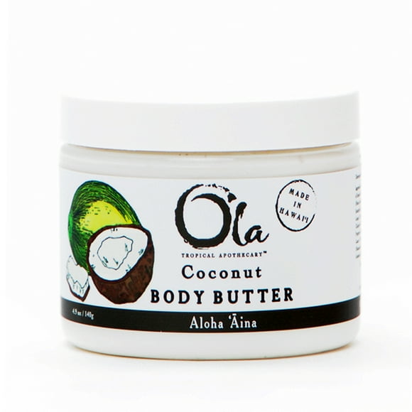 Tropical Apothecary Coconut Body Butter – Moisturizing with Pure Coconut Oil and Hawaiian Plant Extracts - Ideal for Dry Skin - 5.6oz