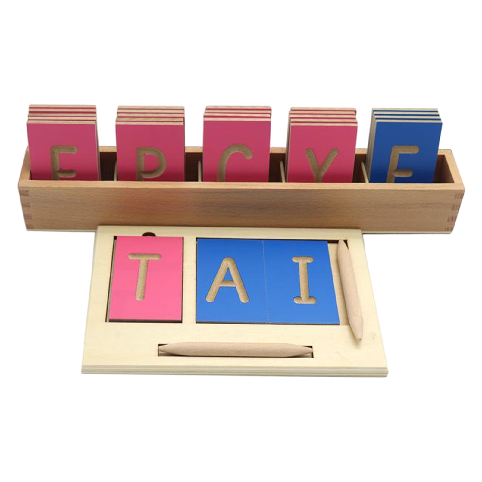 Practice Writing Board,Wooden Handcraft English Letter Numbers Board, Letter Educational