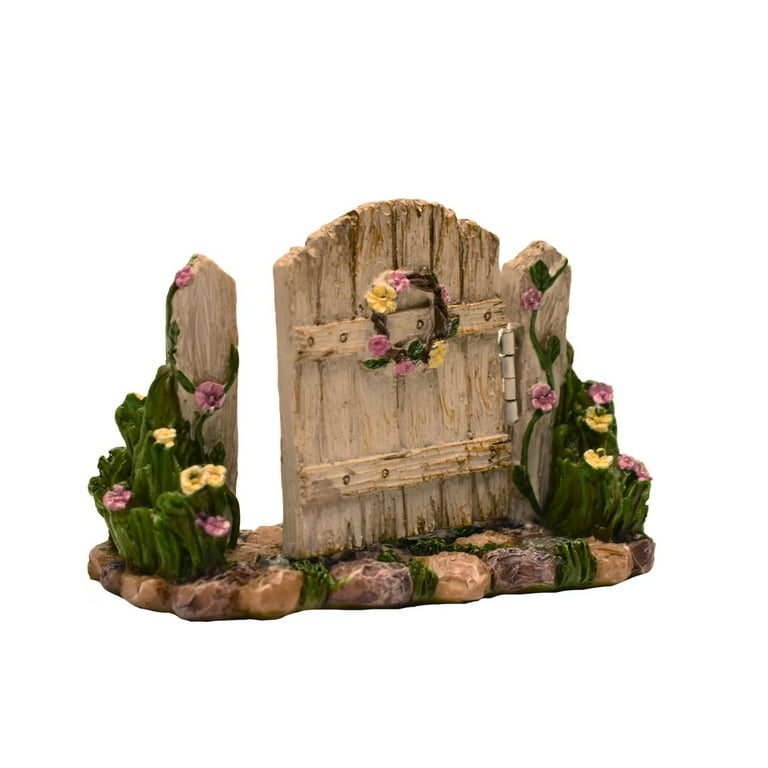 White Wood Miniature Cottage Gate Outdoor Fairy Garden Dollhouse Landscape Decor White Wood Miniature Cottage Gate Outdoor Fairy Garden Dollhouse Landscape Decor
