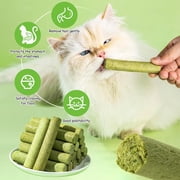 HavenJanny 50g Freeze-Dried Chicken Cat Grass Teething Stick - Edible Cat Treats for Teeth Cleaning & Hairball Removal