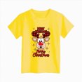 thumbnail image 4 of sdbrld Kids Girls Christmas T-shirt Cute Cartoon Graphics Short Sleeve Top Fall Winter Clothes Yellow Sizes 9-10 Years, 4 of 4