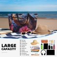 thumbnail image 5 of Daiia Realistic Flower Turtle Beach Travel Bag - Water-Resistant Beach Bag, Lightweight Tote with 7 Pockets for Women and Men - Gym,Pool,Camping,Reusable Grocery Bag, 5 of 7