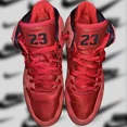 thumbnail image 3 of Ni - ke Men’s Ni - ke AIR JORDAN 1 Flight 4 Premium Red Suede Mid Top Sneakers | US 11 |GUC, 3 of 5