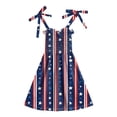 thumbnail image 3 of WUANDIXFA Girls July 4th Dress 1T 2T 3T 4T 5T 6T Red White Blue Star Toddler Patriotic Outfit American Flag Sundress,Brick Red,1-2 Years, 3 of 6