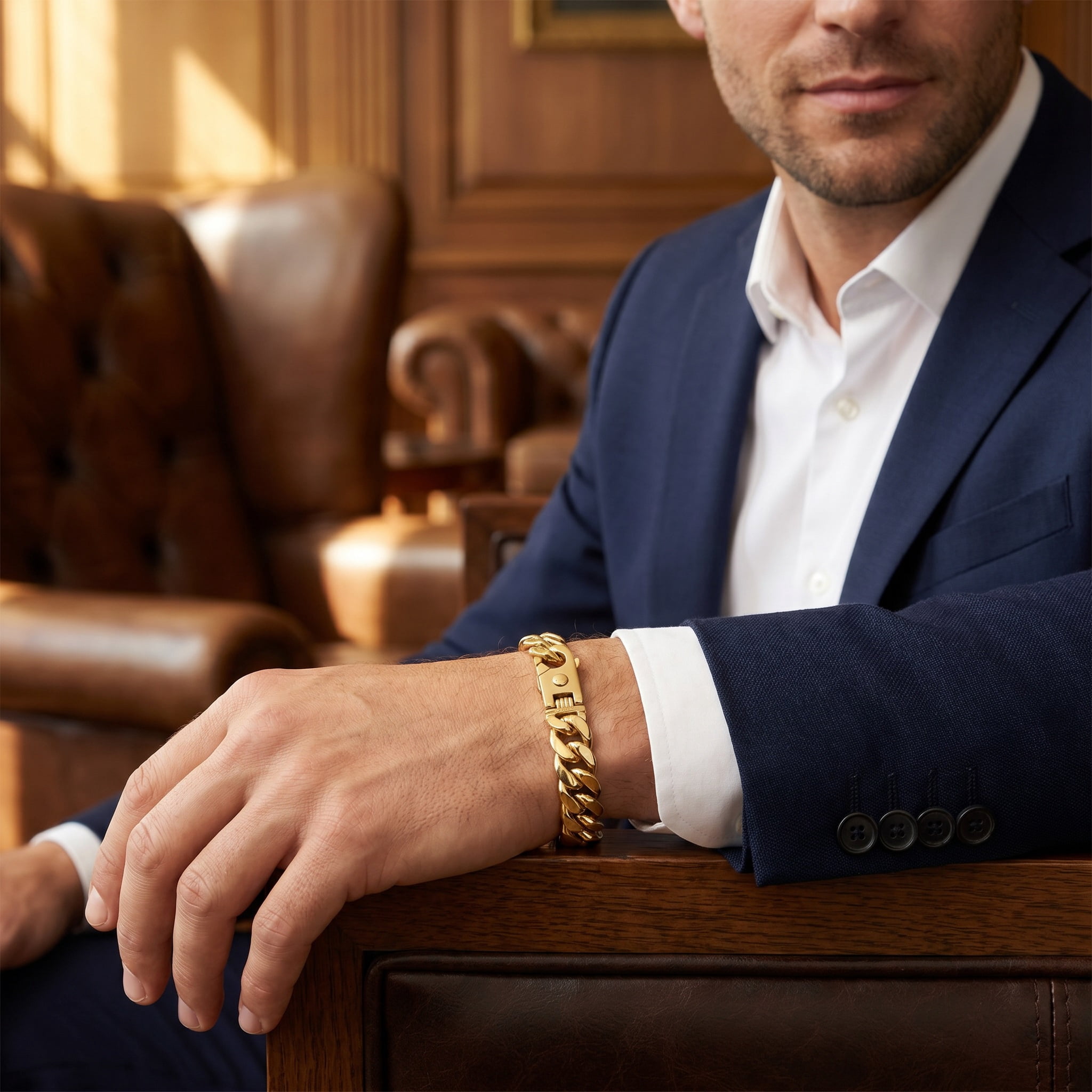Pompeii Men's Cuban Link 14k Gold (26gram) or Platinum (41gram) 6.5mm Bracelet 8.5" (,)