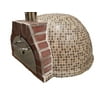 Pizza Oven Outdoor Tan Brown Mosaic Tiles, Wood Coal Fired BBQ Grill Roast, Stone Brick Clay Cement New