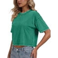 thumbnail image 3 of Sundazz Cropped T shirts for Women Oversized Vintage Cotton Tee Short Sleeve Summer Tops Casual Shirts, 3 of 8