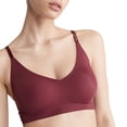 thumbnail image 2 of Calvin Klein Invisibles Comfort Lightly Lined Triangle Bralette QF5753 Color: Mauve Brown Size: X LARGE, 2 of 5