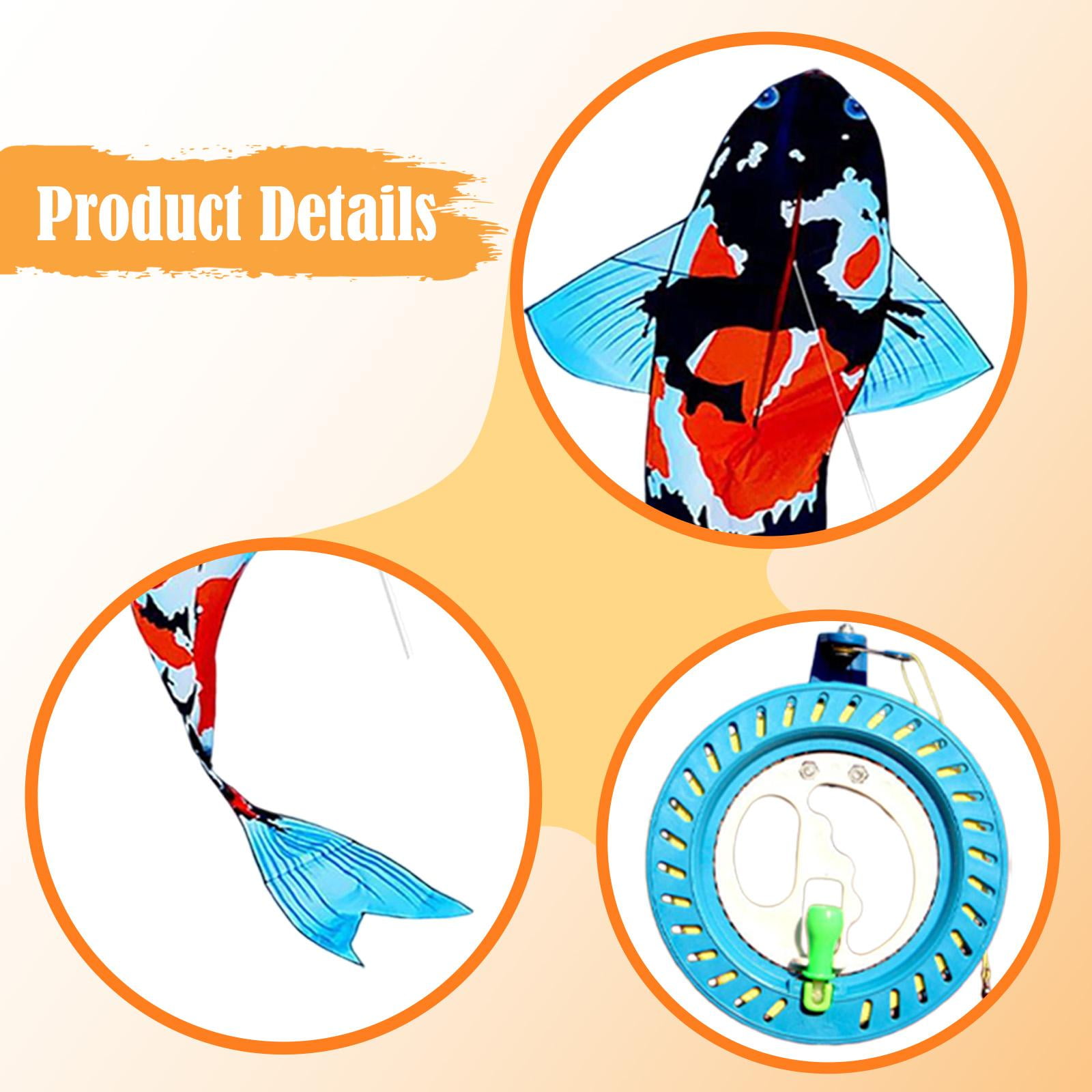 Koi Fish Kite Animal Flyer Giant Polyester Material for Family Outdoor Activities Beach Park Grassland Adults Kids
