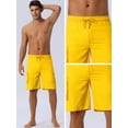 thumbnail image 4 of DARING DIVA Men's Solid Color Side Pockets Lining Summer Board Shorts 30 Yellow, 4 of 6