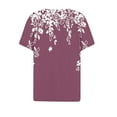 thumbnail image 2 of WREESH Women's Comfortable Henley Shirts Fashion Short Sleeve Casual Tops with Graphic Prints, Loose V-Neck Button T-Shirt Wine, 2 of 5